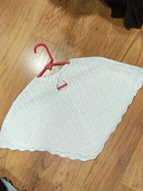 Studio Kids Ivory Eyelet Knit Cardigan with Pearl Button